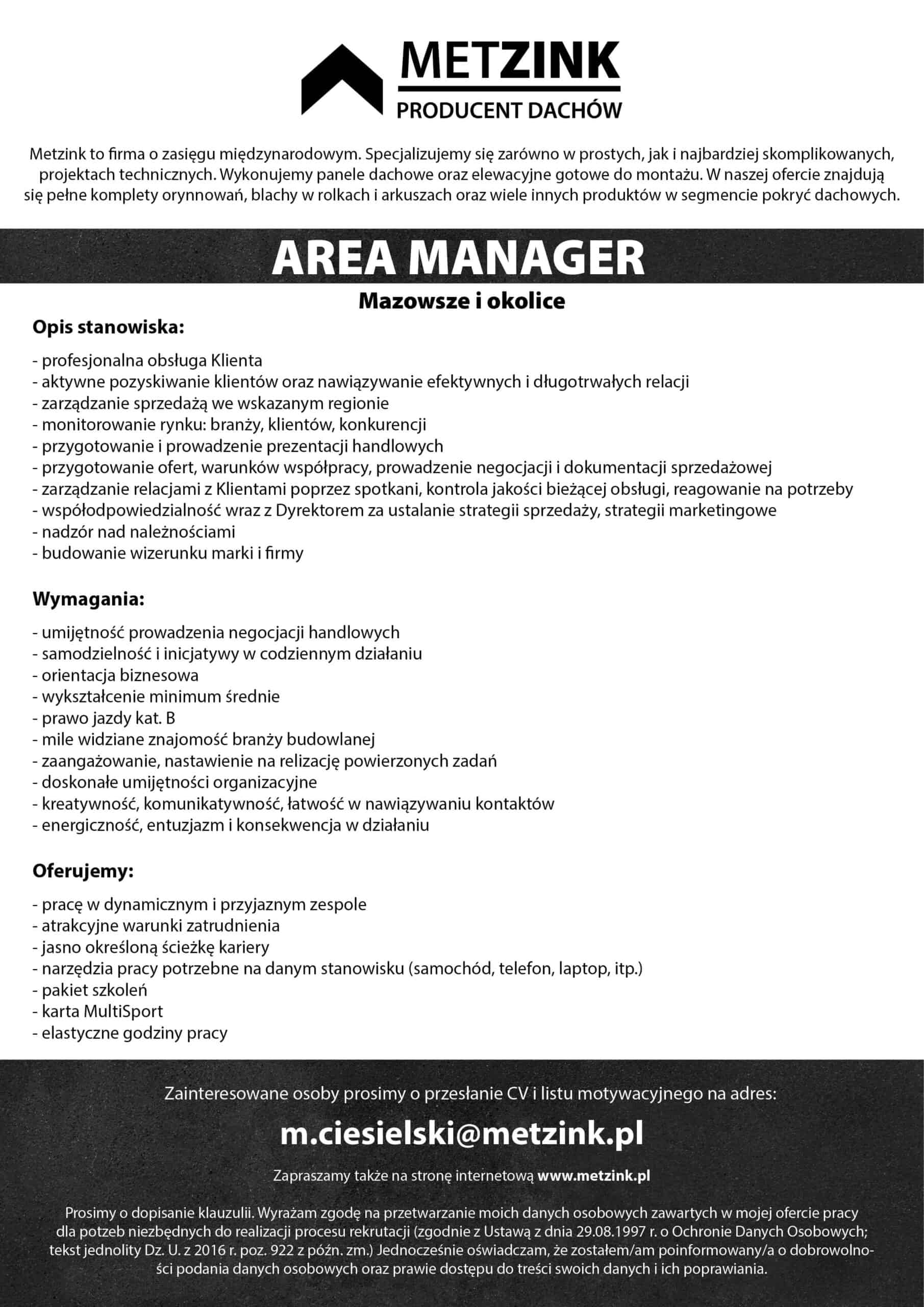 Area Manager - Mazowsze