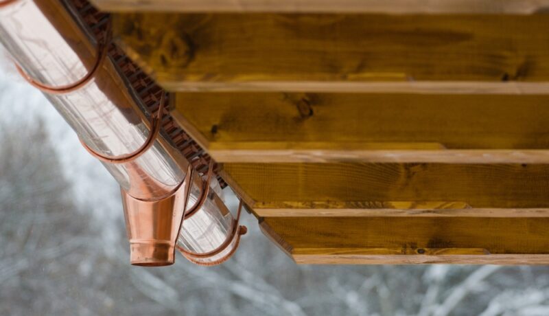 Home,Building.,New,Unfinished,House.,Brand,New,Shiny,Copper,Roof