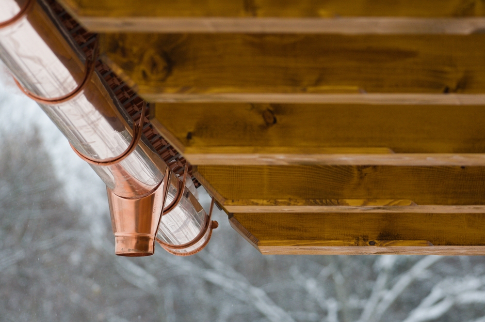 Home,Building.,New,Unfinished,House.,Brand,New,Shiny,Copper,Roof