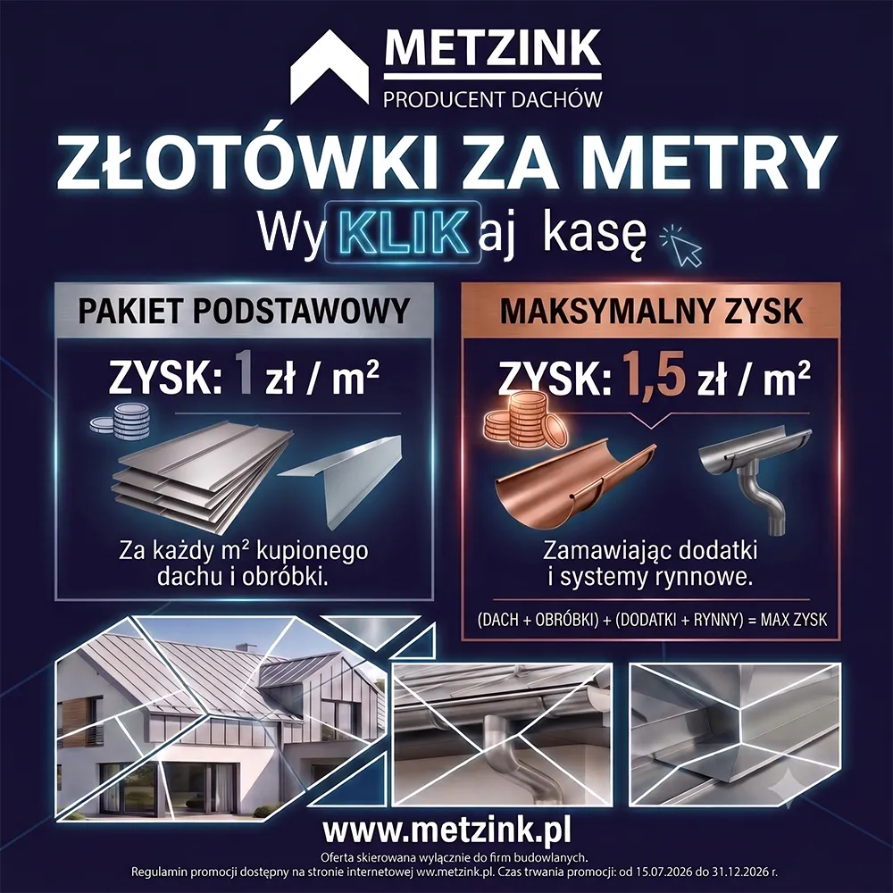 Promocja Złotówki za metry | Blachy, rynny, obróbki